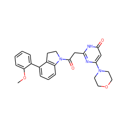 COc1ccccc1-c1cccc2c1CCN2C(=O)Cc1nc(N2CCOCC2)cc(=O)[nH]1 ZINC000147101702