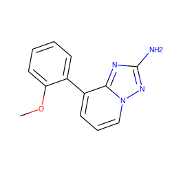 COc1ccccc1-c1cccn2nc(N)nc12 ZINC000082730756