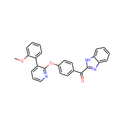 COc1ccccc1-c1cccnc1Oc1ccc(C(=O)c2nc3ccccc3[nH]2)cc1 ZINC000143670689