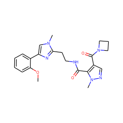 COc1ccccc1-c1cn(C)c(CCNC(=O)c2c(C(=O)N3CCC3)cnn2C)n1 ZINC000144084638