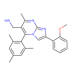 COc1ccccc1-c1cn2c(-c3c(C)cc(C)cc3C)c(CN)c(C)nc2n1 ZINC000034641493