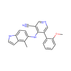 COc1ccccc1-c1cncc(C#N)c1Nc1ccc2[nH]ccc2c1C ZINC000040880873