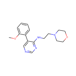 COc1ccccc1-c1cncnc1NCCN1CCOCC1 ZINC000033362348