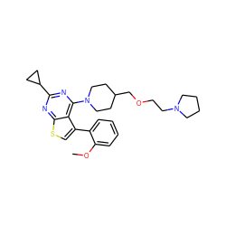 COc1ccccc1-c1csc2nc(C3CC3)nc(N3CCC(COCCN4CCCC4)CC3)c12 ZINC000146440684