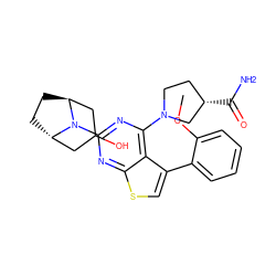 COc1ccccc1-c1csc2nc(N3[C@H]4CC[C@H]3CC(O)C4)nc(N3CC[C@H](C(N)=O)C3)c12 ZINC000223006384