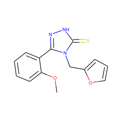 COc1ccccc1-c1n[nH]c(=S)n1Cc1ccco1 ZINC000006679840