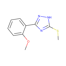 COc1ccccc1-c1n[nH]c(SC)n1 ZINC000013521138