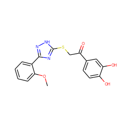 COc1ccccc1-c1n[nH]c(SCC(=O)c2ccc(O)c(O)c2)n1 ZINC000002502452