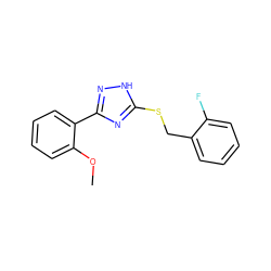 COc1ccccc1-c1n[nH]c(SCc2ccccc2F)n1 ZINC000002478121