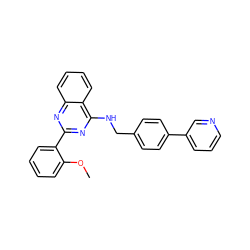 COc1ccccc1-c1nc(NCc2ccc(-c3cccnc3)cc2)c2ccccc2n1 ZINC000169302861