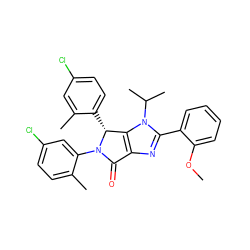 COc1ccccc1-c1nc2c(n1C(C)C)[C@@H](c1ccc(Cl)cc1C)N(c1cc(Cl)ccc1C)C2=O ZINC000169705367