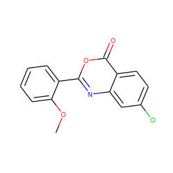 COc1ccccc1-c1nc2cc(Cl)ccc2c(=O)o1 ZINC000053313339