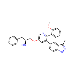 COc1ccccc1-c1ncc(OC[C@@H](N)Cc2ccccc2)cc1-c1ccc2[nH]nc(C)c2c1 ZINC000035998651
