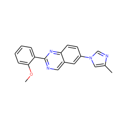 COc1ccccc1-c1ncc2cc(-n3cnc(C)c3)ccc2n1 ZINC000117239172