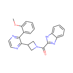 COc1ccccc1-c1nccnc1C1CN(C(=O)c2nc3ccccc3[nH]2)C1 ZINC000144053045