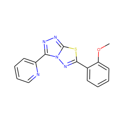 COc1ccccc1-c1nn2c(-c3ccccn3)nnc2s1 ZINC000000527270