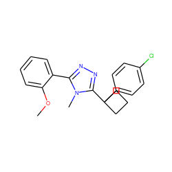 COc1ccccc1-c1nnc(C2(c3ccc(Cl)cc3)CCC2)n1C ZINC000038930172