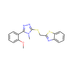 COc1ccccc1-c1nnc(SCc2nc3ccccc3s2)n1C ZINC000002616779