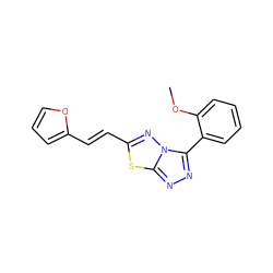 COc1ccccc1-c1nnc2sc(/C=C/c3ccco3)nn12 ZINC000004664942