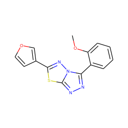 COc1ccccc1-c1nnc2sc(-c3ccoc3)nn12 ZINC000096905673