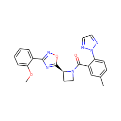 COc1ccccc1-c1noc([C@@H]2CCN2C(=O)c2cc(C)ccc2-n2nccn2)n1 ZINC000218118963