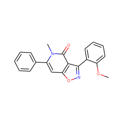 COc1ccccc1-c1noc2cc(-c3ccccc3)n(C)c(=O)c12 ZINC000034007435