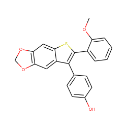 COc1ccccc1-c1sc2cc3c(cc2c1-c1ccc(O)cc1)OCO3 ZINC000061949503