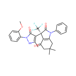 COc1ccccc1-n1[nH]c(C)c([C@@]2(C(F)(F)F)C(=O)N(c3ccccc3)C3=C2C(=O)CC(C)(C)C3)c1=O ZINC000045506334