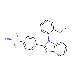 COc1ccccc1-n1c(-c2ccc(S(N)(=O)=O)cc2)nc2ccccc21 ZINC000028526268