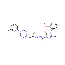 COc1ccccc1-n1c(C)nc(C(=O)NC[C@@H](O)CN2CCN(c3cccc(C)c3C)CC2)c1C ZINC000115183887