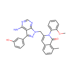 COc1ccccc1-n1c(Cn2nc(-c3cccc(O)c3)c3c(N)ncnc32)cc2cccc(C)c2c1=O ZINC000088345862