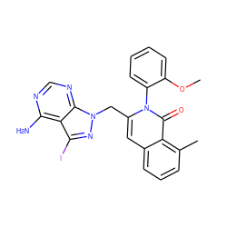 COc1ccccc1-n1c(Cn2nc(I)c3c(N)ncnc32)cc2cccc(C)c2c1=O ZINC000088345652