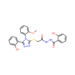 COc1ccccc1-n1c(SCC(=O)NNC(=O)c2ccccc2O)nnc1-c1ccccc1O ZINC000006177095