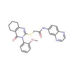 COc1ccccc1-n1c(SCC(=O)Nc2ccc3nccnc3c2)nc2c(c1=O)CCCC2 ZINC000058548010