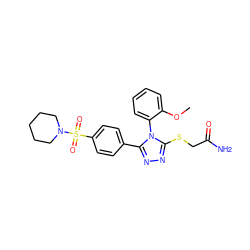 COc1ccccc1-n1c(SCC(N)=O)nnc1-c1ccc(S(=O)(=O)N2CCCCC2)cc1 ZINC000006545922