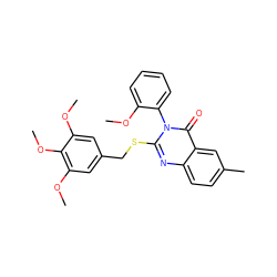 COc1ccccc1-n1c(SCc2cc(OC)c(OC)c(OC)c2)nc2ccc(C)cc2c1=O ZINC001772615184