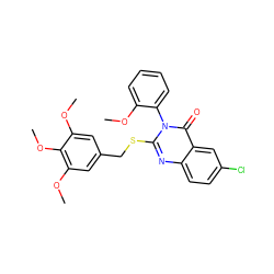 COc1ccccc1-n1c(SCc2cc(OC)c(OC)c(OC)c2)nc2ccc(Cl)cc2c1=O ZINC001772573034