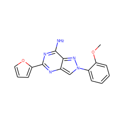 COc1ccccc1-n1cc2nc(-c3ccco3)nc(N)c2n1 ZINC000653853995