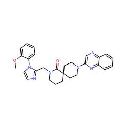 COc1ccccc1-n1ccnc1CN1CCCC2(CCN(c3cnc4ccccc4n3)CC2)C1=O ZINC000096173150