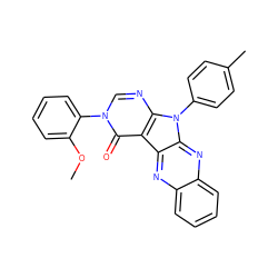 COc1ccccc1-n1cnc2c(c1=O)c1nc3ccccc3nc1n2-c1ccc(C)cc1 ZINC000002365991