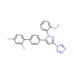 COc1ccccc1-n1nc(-n2cnnn2)cc1-c1ccc(-c2ccc(Cl)cc2Cl)cc1 ZINC000026294076