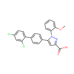 COc1ccccc1-n1nc(C(=O)O)cc1-c1ccc(-c2ccc(Cl)cc2Cl)cc1 ZINC000013534741