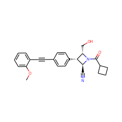 COc1ccccc1C#Cc1ccc([C@H]2[C@H](C#N)N(C(=O)C3CCC3)[C@H]2CO)cc1 ZINC000095600358