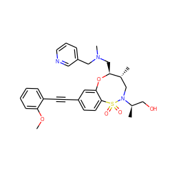 COc1ccccc1C#Cc1ccc2c(c1)O[C@@H](CN(C)Cc1cccnc1)[C@H](C)CN([C@H](C)CO)S2(=O)=O ZINC000095598719