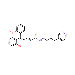 COc1ccccc1C(=C/C=C/C(=O)NCCCCc1cccnc1)c1ccccc1OC ZINC000029482560