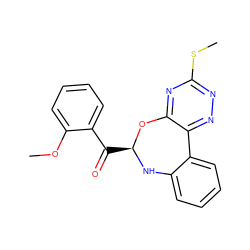 COc1ccccc1C(=O)[C@@H]1Nc2ccccc2-c2nnc(SC)nc2O1 ZINC000004755135