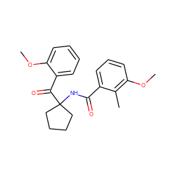 COc1ccccc1C(=O)C1(NC(=O)c2cccc(OC)c2C)CCCC1 ZINC000013490026