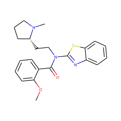 COc1ccccc1C(=O)N(CC[C@@H]1CCCN1C)c1nc2ccccc2s1 ZINC000001338316