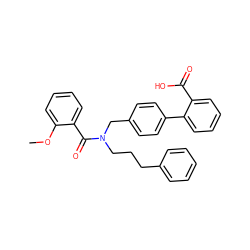 COc1ccccc1C(=O)N(CCCc1ccccc1)Cc1ccc(-c2ccccc2C(=O)O)cc1 ZINC000114431439