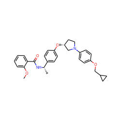 COc1ccccc1C(=O)N[C@@H](C)c1ccc(O[C@@H]2CCN(c3ccc(OCC4CC4)cc3)C2)cc1 ZINC001772648222